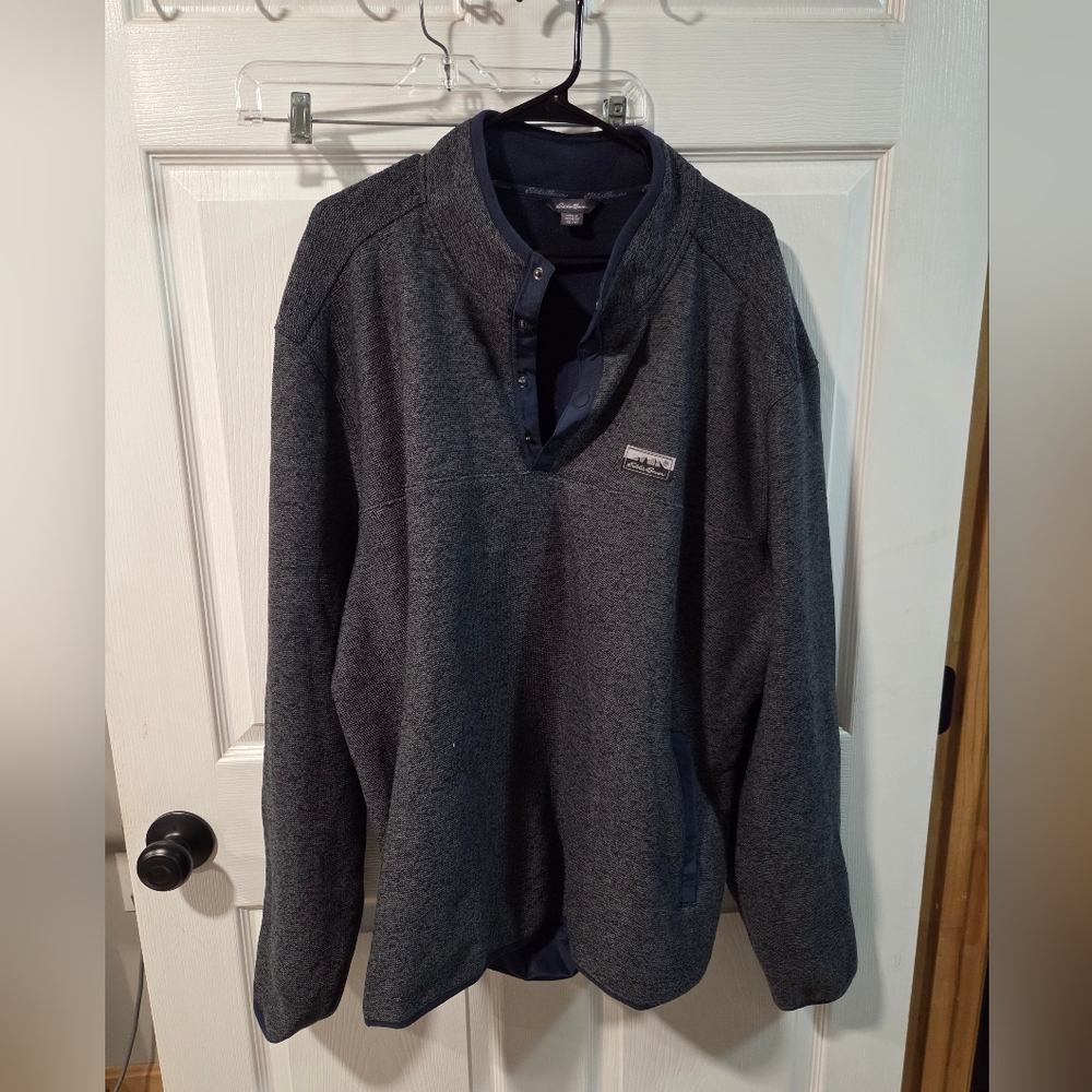 Eddie Bauer Navy Snap Pullover